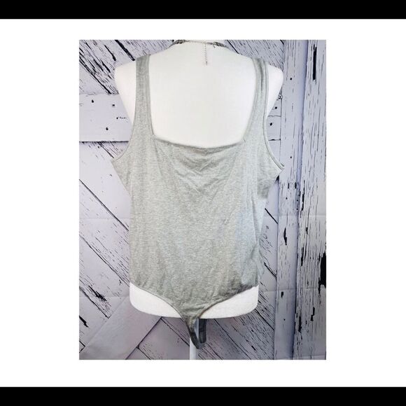 BP Square Neck Tank/Bodysuit, Heather Gray, 3X - Picture 2 of 7